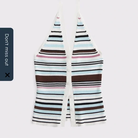NWT Abercrombie Ribbed Halter Sweater Vest - Picture 2 of 4